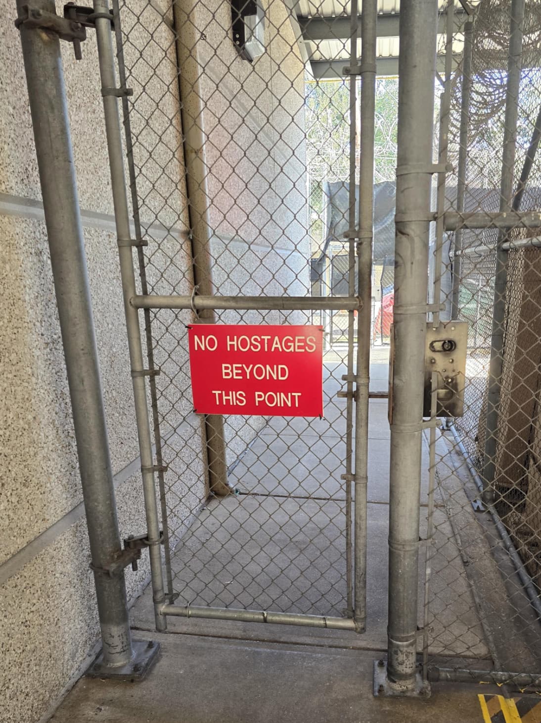 chain-link fencing - No Hostages Beyond This Point